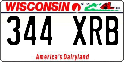 WI license plate 344XRB