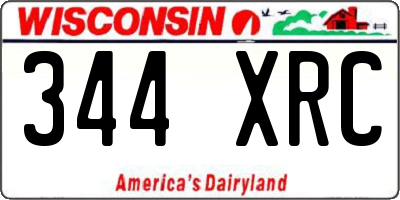 WI license plate 344XRC