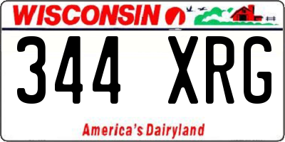 WI license plate 344XRG
