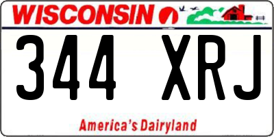 WI license plate 344XRJ