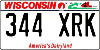 WI license plate 344XRK