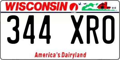 WI license plate 344XRO