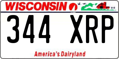 WI license plate 344XRP