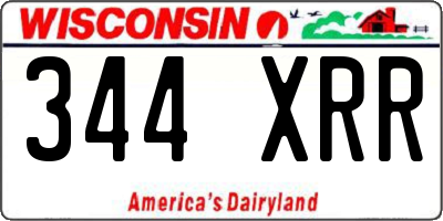WI license plate 344XRR