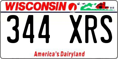 WI license plate 344XRS