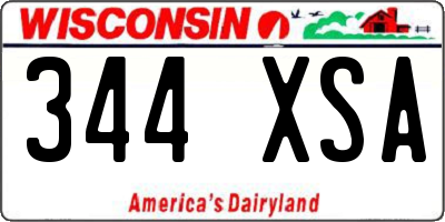WI license plate 344XSA