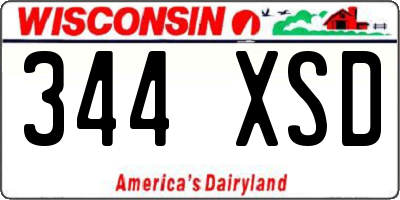 WI license plate 344XSD