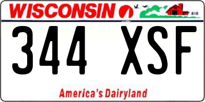 WI license plate 344XSF