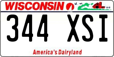 WI license plate 344XSI