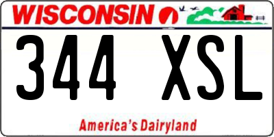 WI license plate 344XSL