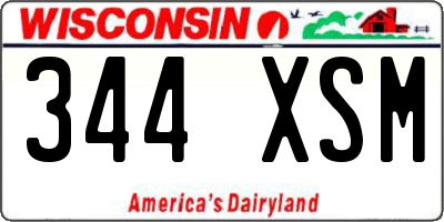 WI license plate 344XSM
