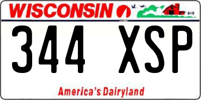 WI license plate 344XSP