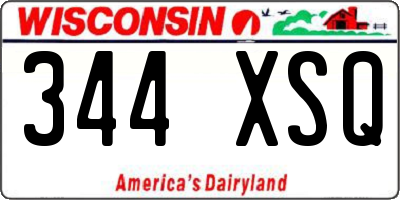 WI license plate 344XSQ