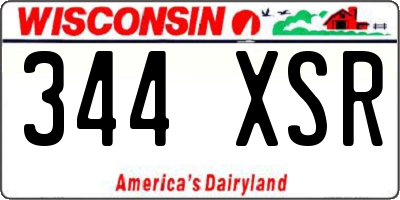 WI license plate 344XSR