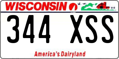 WI license plate 344XSS