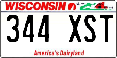 WI license plate 344XST