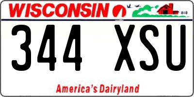 WI license plate 344XSU