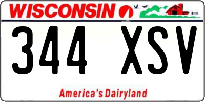 WI license plate 344XSV