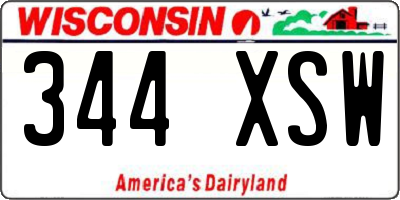 WI license plate 344XSW