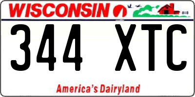 WI license plate 344XTC