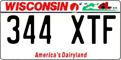 WI license plate 344XTF