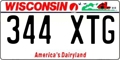 WI license plate 344XTG