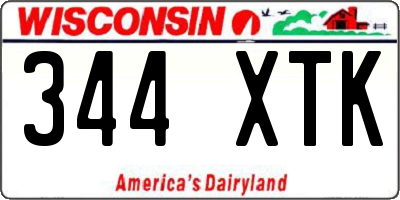 WI license plate 344XTK