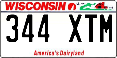 WI license plate 344XTM