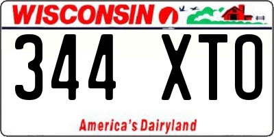 WI license plate 344XTO