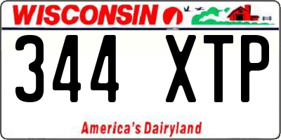 WI license plate 344XTP