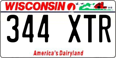 WI license plate 344XTR