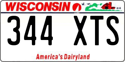 WI license plate 344XTS