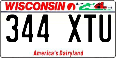WI license plate 344XTU