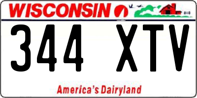 WI license plate 344XTV