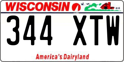 WI license plate 344XTW