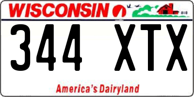 WI license plate 344XTX