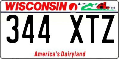 WI license plate 344XTZ
