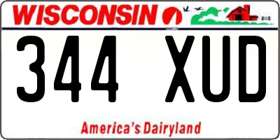 WI license plate 344XUD