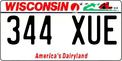 WI license plate 344XUE