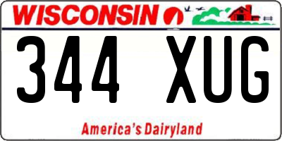 WI license plate 344XUG