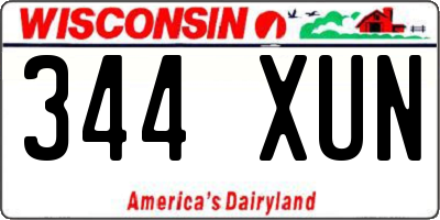 WI license plate 344XUN