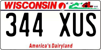 WI license plate 344XUS