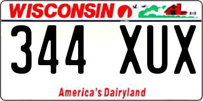 WI license plate 344XUX
