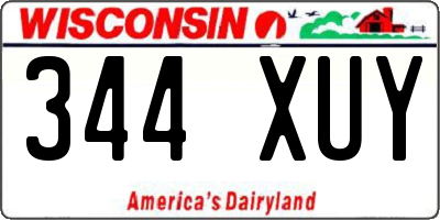 WI license plate 344XUY