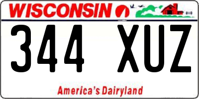 WI license plate 344XUZ