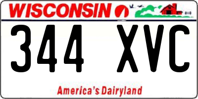 WI license plate 344XVC