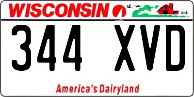 WI license plate 344XVD