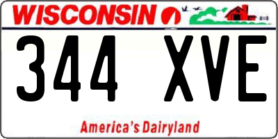 WI license plate 344XVE