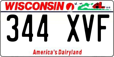 WI license plate 344XVF
