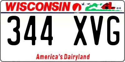 WI license plate 344XVG